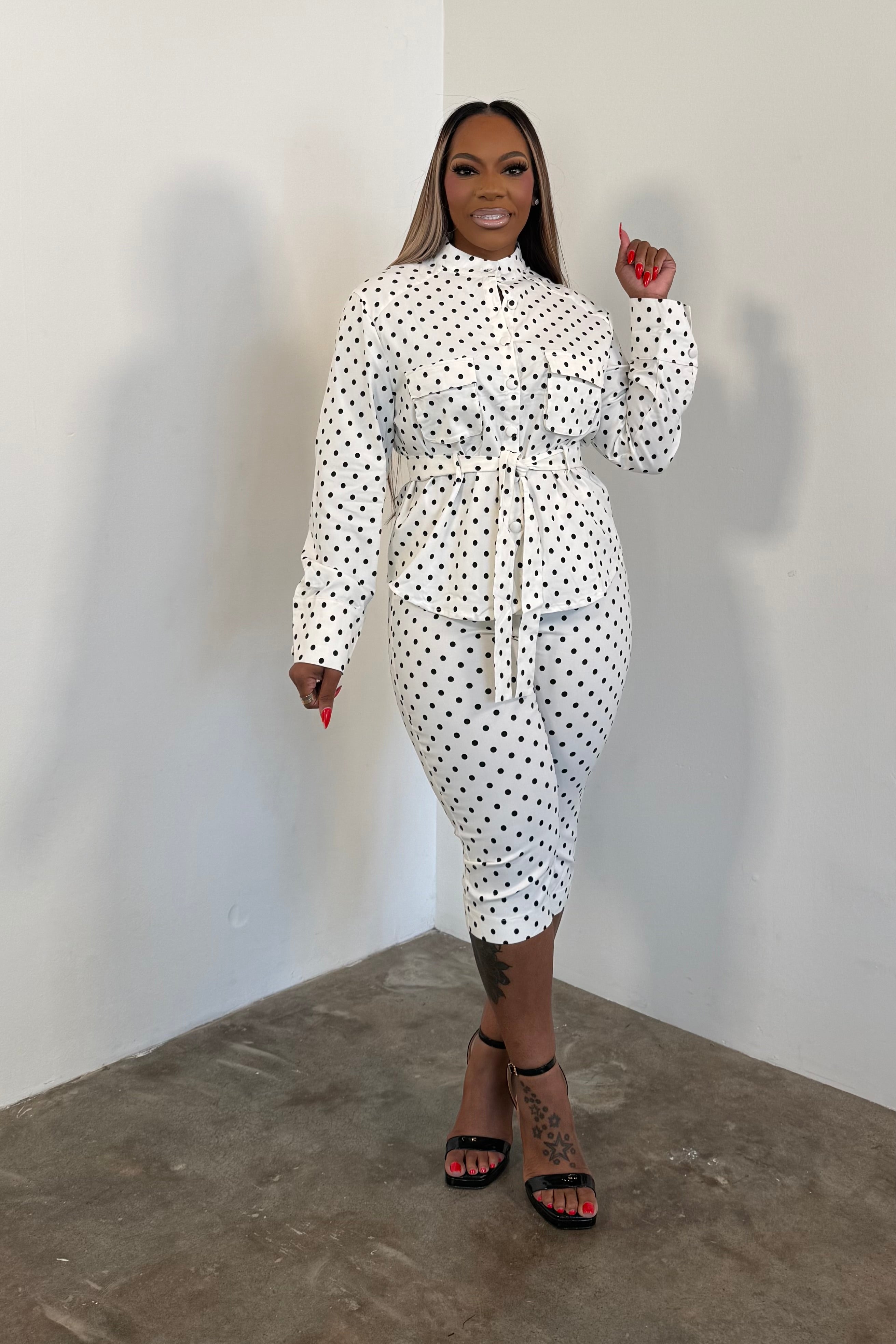 A Classic Affair Pants Set (White)