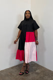 Bold Contrast Dress 5262 (Black)