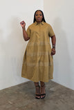 Behind The Lines Dress  (Taupe) 5580